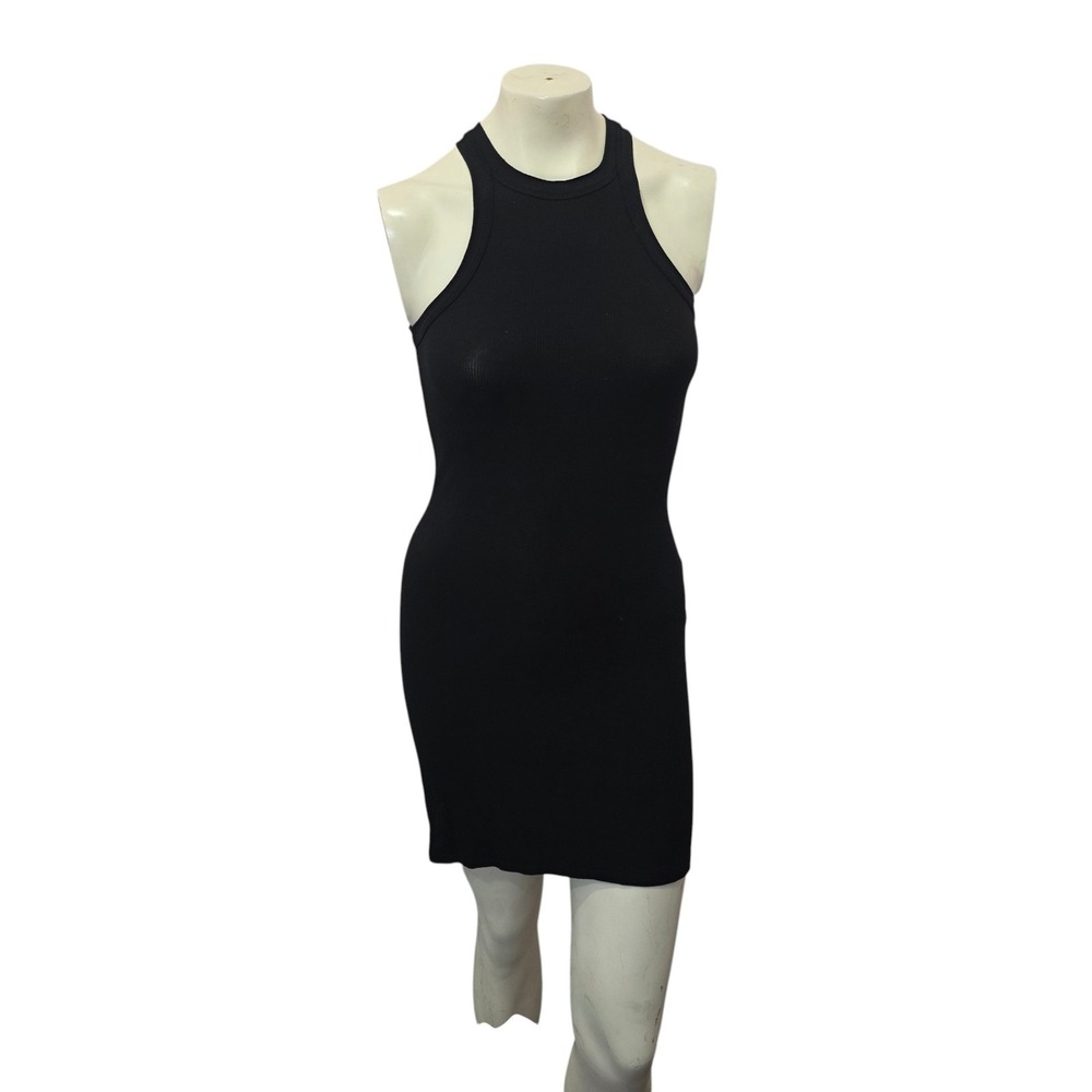 SKIMS‎ Black Soft Lounge Ribbed Tank Dress M Bodycon Stretch Sleeveless Modal